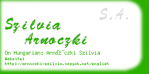 szilvia arnoczki business card